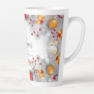 Frosted Berries Christmas (Full Image Coverage) Latte Mug