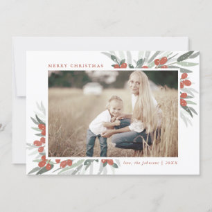 Frosted Berries Christmas photo card