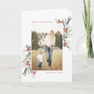 Frosted Berries, Christmas Photo Greeting Card