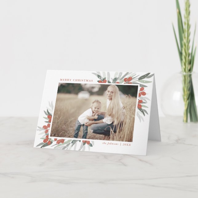 Frosted Berries Photo Greeting Card (Front)