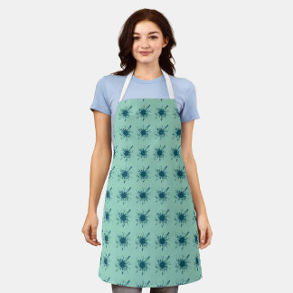 Frosted Bliss: Light Blue Snowburst Christmas Apron