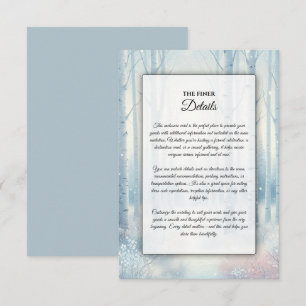 Frosted Blue Birch Forest Wedding Enclosure Card
