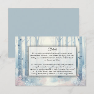 Frosted Blue Birch Forest Wedding Enclosure Card