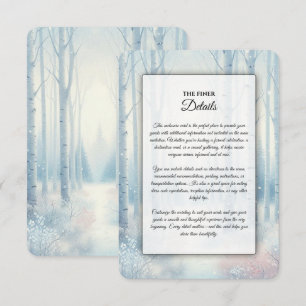 Frosted Blue Birch Forest Wedding Enclosure Card
