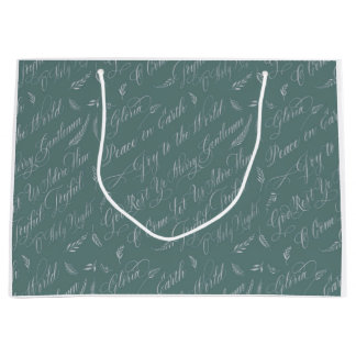 Frosted Blue Carols Large Gift Bag