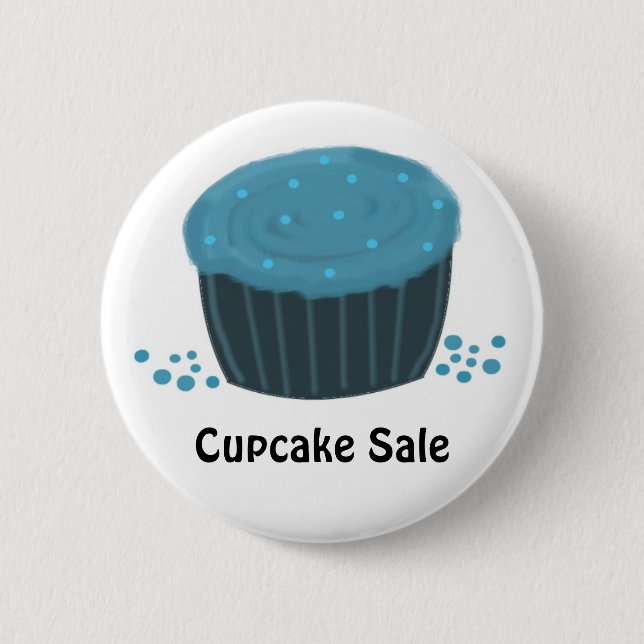 Frosted Blue Cupcake - Cupcake Sale 6 Cm Round Badge (Front)