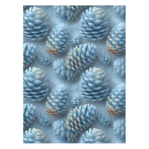 Frosted Blue Pinecones Tablecloth