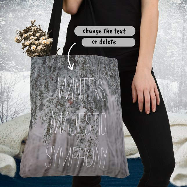 Frosted branches and a snow-covered forest tote bag (Creator Uploaded)