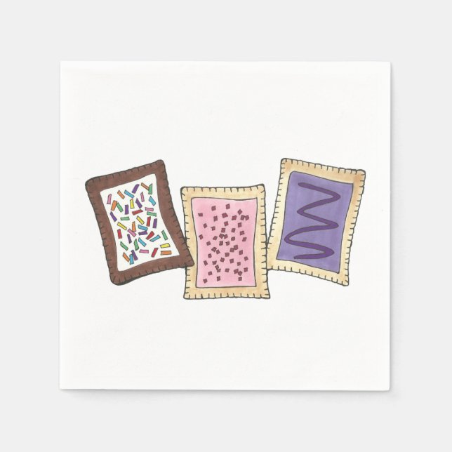 Frosted Breakfast Toaster Pastry Junk Food Foodie Napkin (Front)