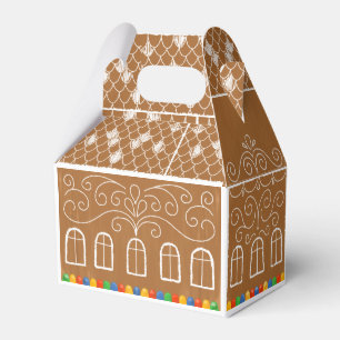 Frosted Candy Holiday Gingerbread House Favour Box