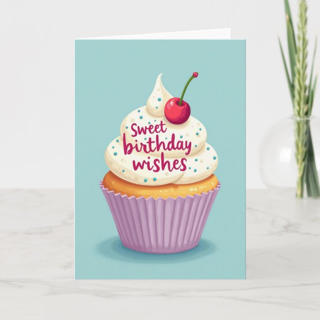 Frosted Cherry Birthday Card (Front)