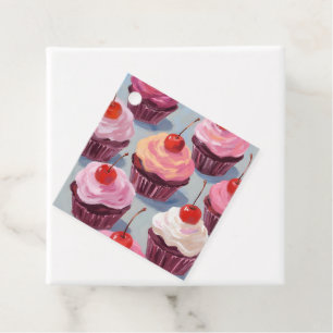 Frosted Cherry Cupcakes   Birthday Celebration Favour Tags