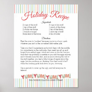 Frosted Chrismas cookies personalised recipe paper Poster