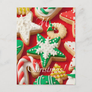 frosted Christmas cookies Holiday Postcard