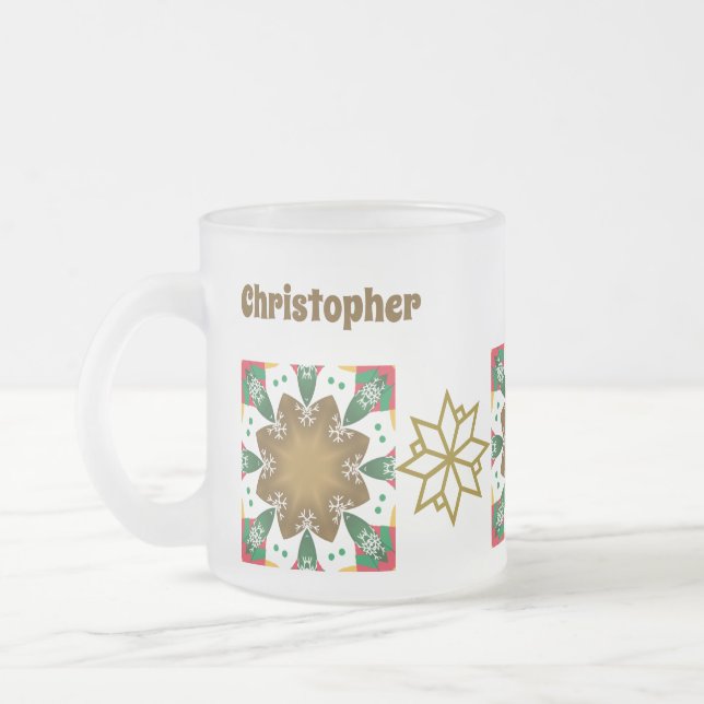 Frosted Christmas Mug-Holiday Cheer Mug 🎄Editable (Left)
