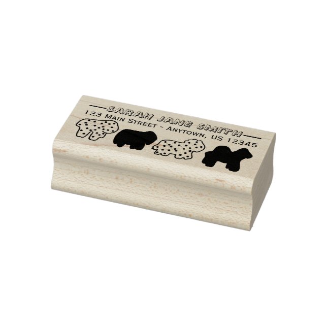 Frosted Circus Animal Crackers Cookies Address Rubber Stamp (Stamp)
