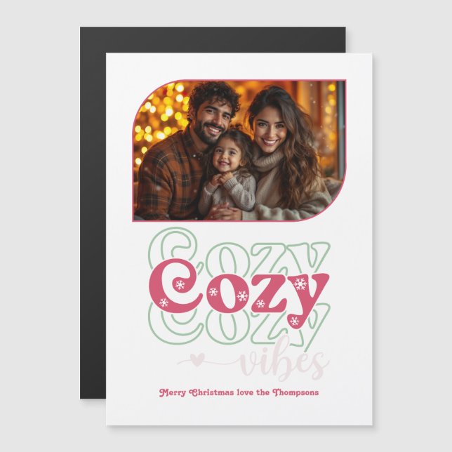 Frosted Cranberry Holiday Keepsake Christmas Photo (Front/Back)
