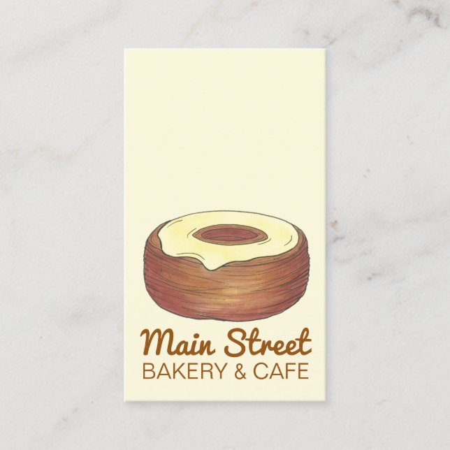 Frosted Croissant Doughnut Doughnut Pastry Bakery Business Card (Front)