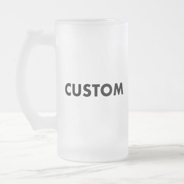 Frosted Custom Beer Stein Glass Blank - 16oz Pint (Left)