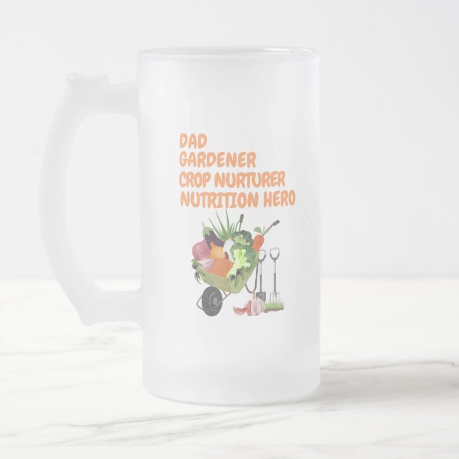 Frosted Dad mug 16 oz | Dad gardener (Left)