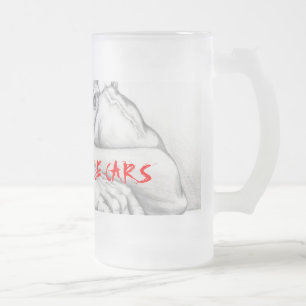 FROSTED DEMON BEER GLASS, DEMON MUSCLE CARS FROSTED GLASS BEER MUG