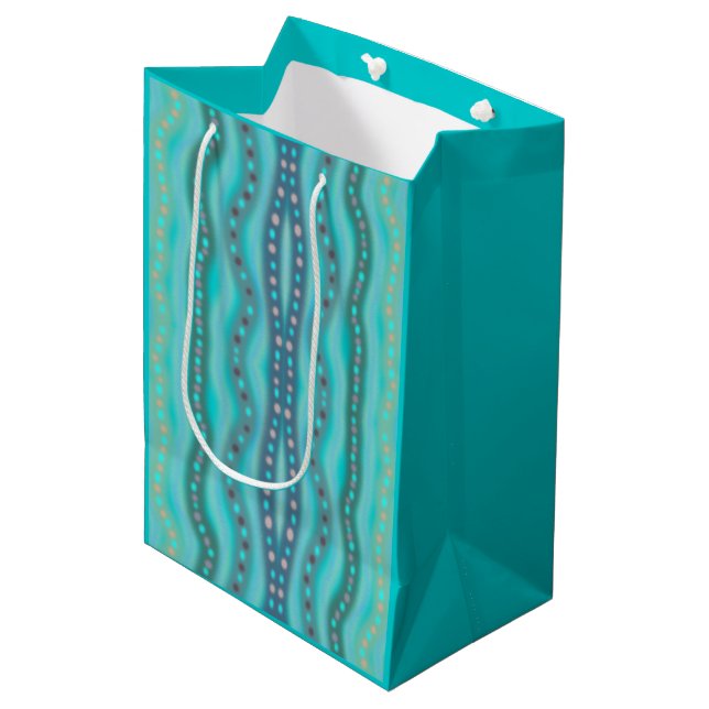 Frosted Dichroic Beach Glass Abstract Pattern Medium Gift Bag (Front Angled)