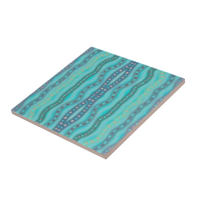 Frosted Dichroic Beach Glass Abstract Pattern  Tile (Side)