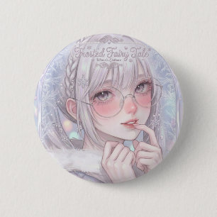 Frosted Fairy Tale: Aesthetic Winter Girl with Gla 6 Cm Round Badge