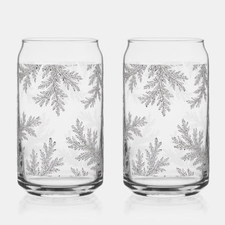 Frosted Fern Wrap Can Glass
