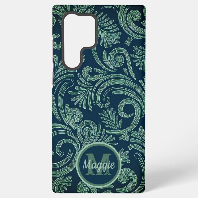 Frosted Ferns: Winter Whimsy Samsung Galaxy S22 Ultra Case (Back)