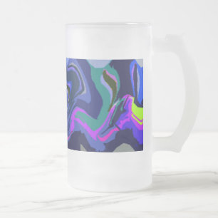 Frosted Fiesta 3 (blue) Glass Mug