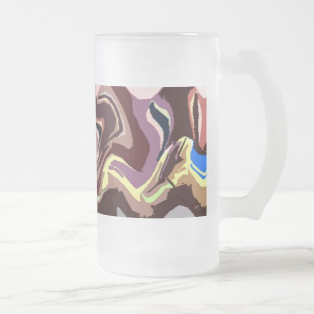 Frosted Fiesta 3  Glass Mug (Right)