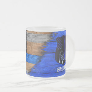 Frosted Flag Thin Blue Line Mug