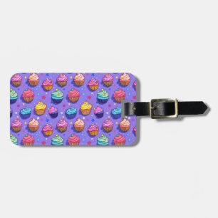 Frosted Fun Cupcake Pattern: Whimsical Bakery Luggage Tag