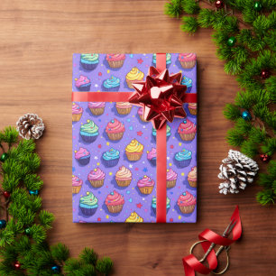 Frosted Fun Cupcake Pattern: Whimsical Bakery Wrapping Paper