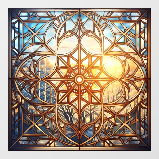 Frosted Geometric Harmony Window Cling (Sheet)