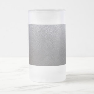 Frosted Glass Artist created Silver Leather Look Beer Mug
