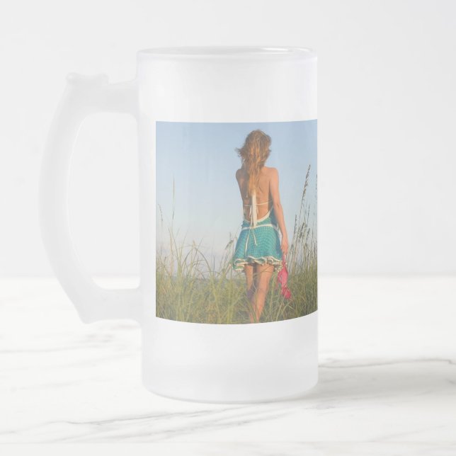 Frosted Glass Beer Mug (Left)