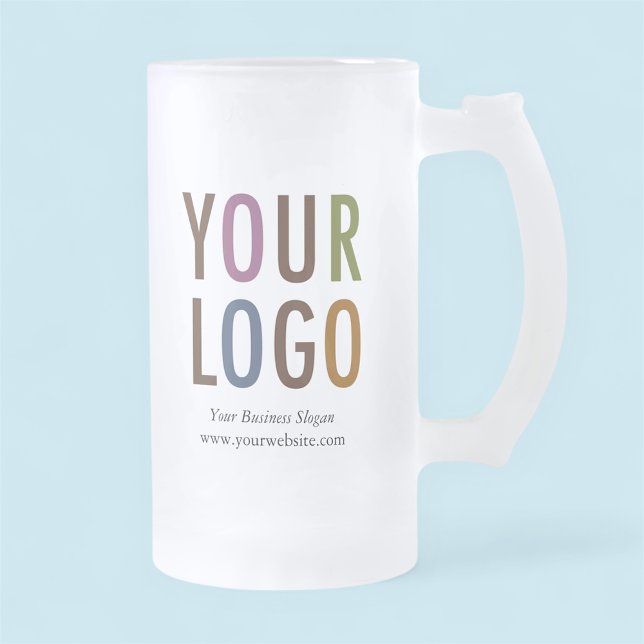 Frosted Glass Beer Mug with Logo 16 oz No Minimum (MISOOK 16 oz Pint Frosted Glass Beer Stein with Logo)