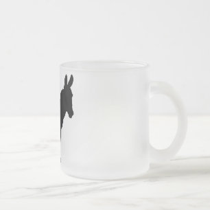 Frosted glass donkey logo mug PERSONALISED