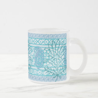 Frosted Glass Mag - Indian Blue Frosted Glass Coffee Mug