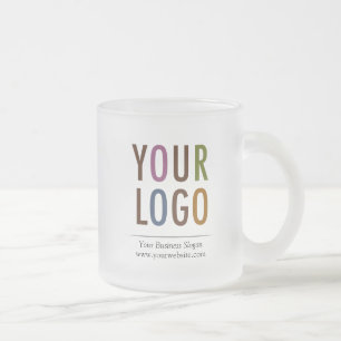 Frosted Glass Mug 10 oz Business Logo No Minimum