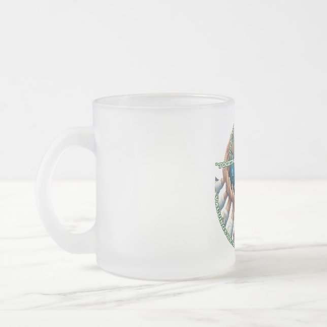 Frosted Glass Mug, 10 oz Frosted Glass Coffee Mug (Left)