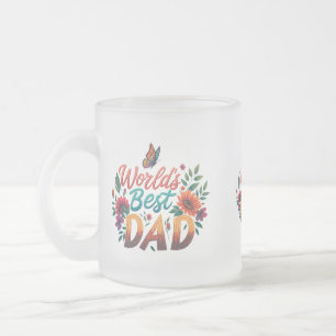 Frosted Glass Mug - 10 oz "World's Best Dad" Desig