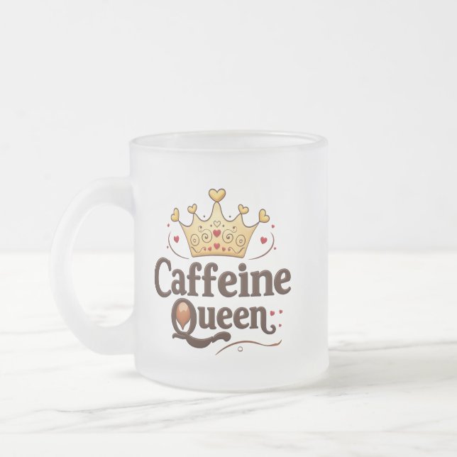 Frosted Glass Mug 10oz for Coffee Lovers (Left)