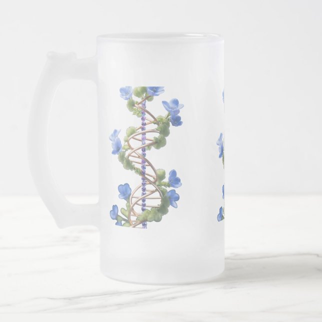 Frosted Glass Mug 16 oz - Blossoming Branches  (Left)
