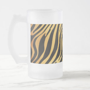 Frosted Glass Mug 16 oz - Eclectic Animal Prints  