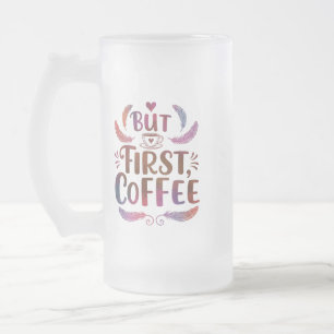 Frosted Glass Mug 16 oz for Coffee Lovers