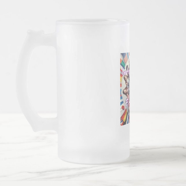 Frosted Glass Mug, 16 oz Frosted Glass Beer Mug (Left)
