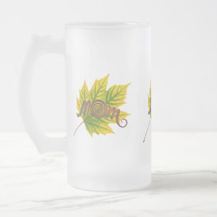 Frosted Glass Mug – 16 oz "Mum" Design